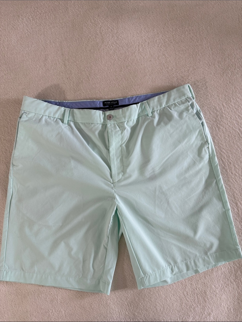 Peter Millar Light Mint Flat-Front Performance Shorts